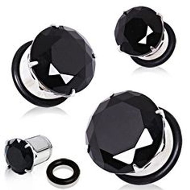 Main Image Black Big Gem Plug 10mm