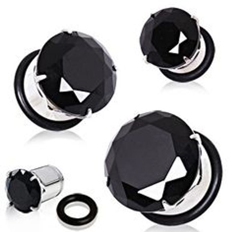 Black Big Gem Plug 10mm