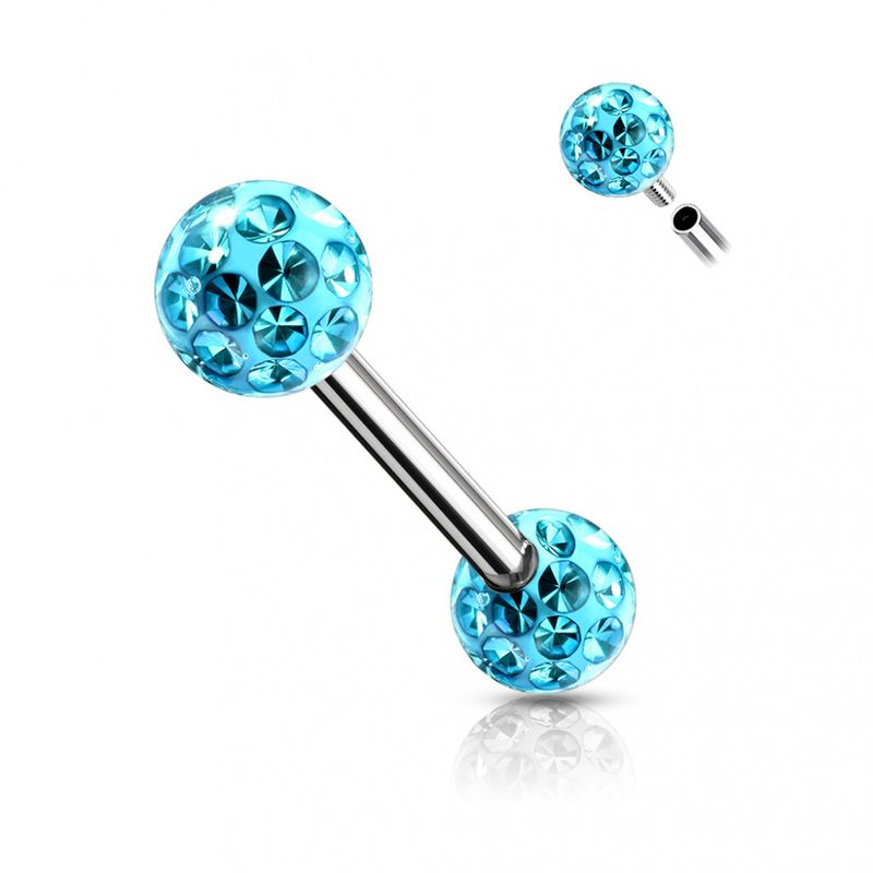 Internally Threaded Barbell Epoxy Aqua