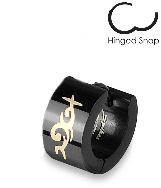 Hoop Earring Thick Tribal