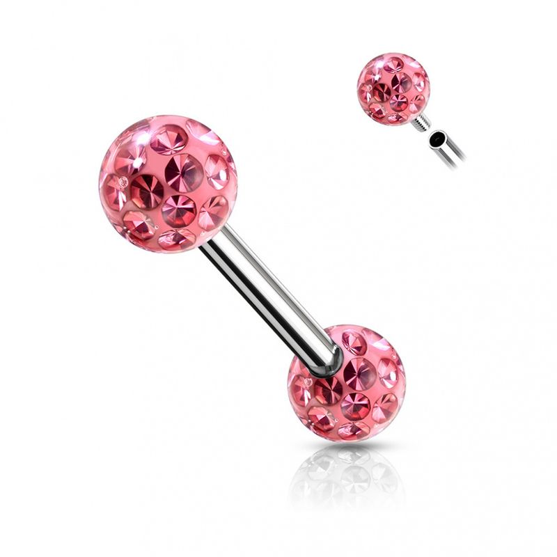 Internally Threaded Barbell Epoxy Pink