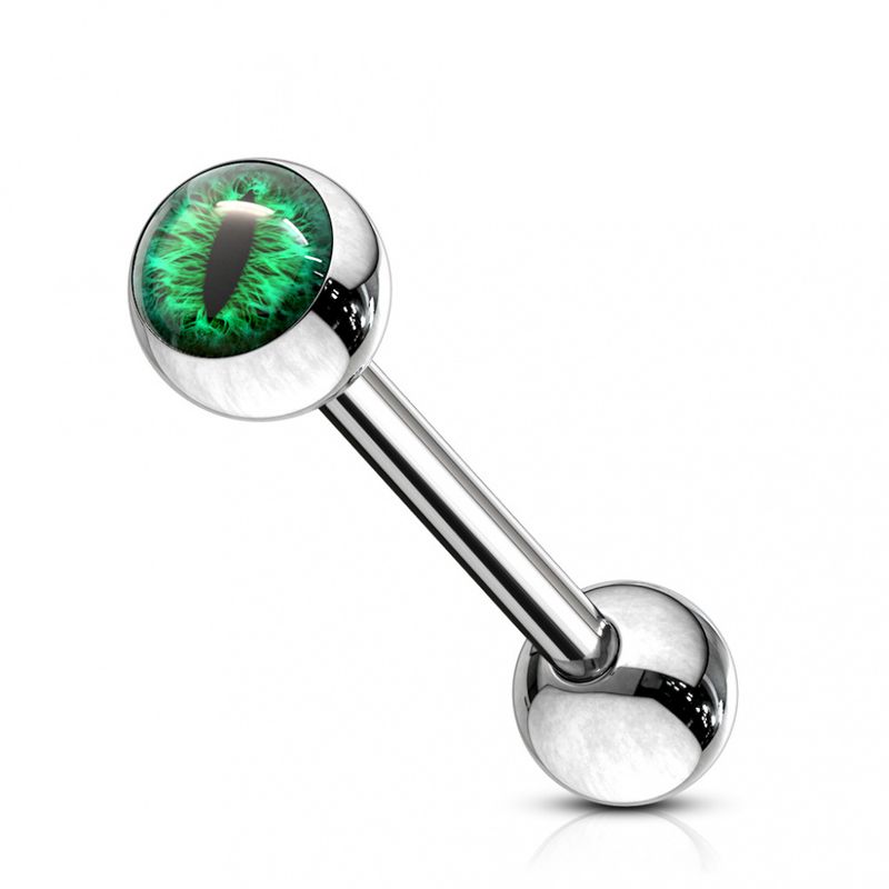 Snake Eye Barbell Tongue Green