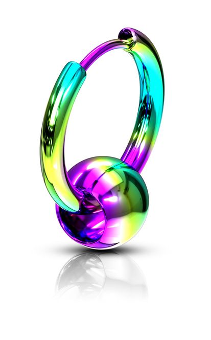 Main Image Hoop Earring Ball Rainbow