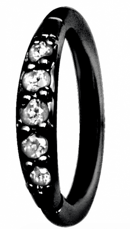 Fiona Hinged Ring Black Clear