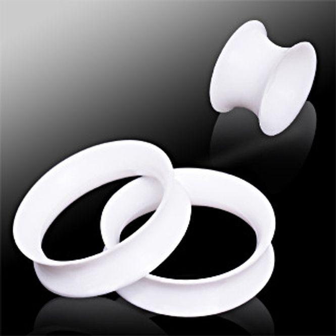 Main Image Thin Silicone Tunnels White