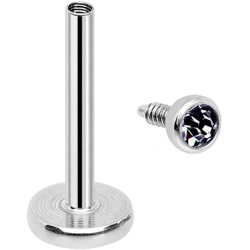 Crystal Cup Internally Threaded Labret Black