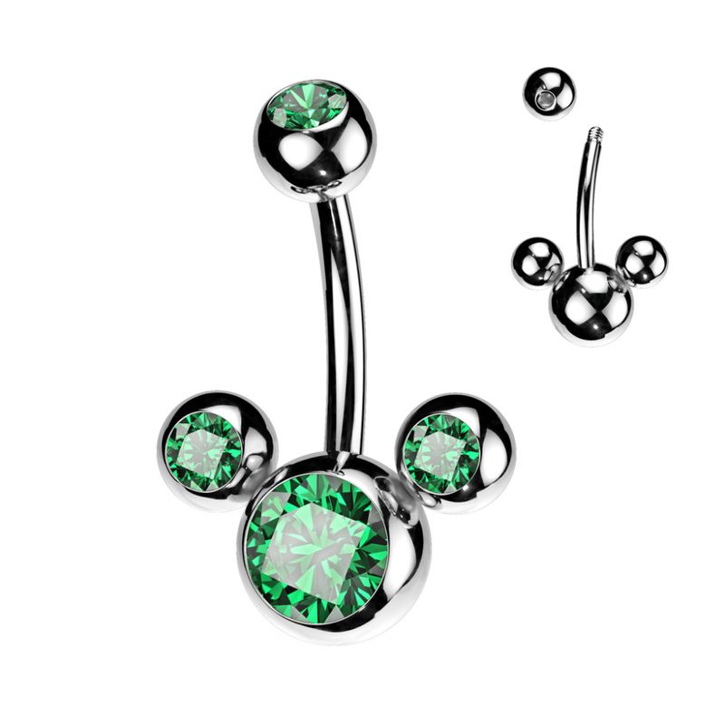 Mouse Belly Ring Green