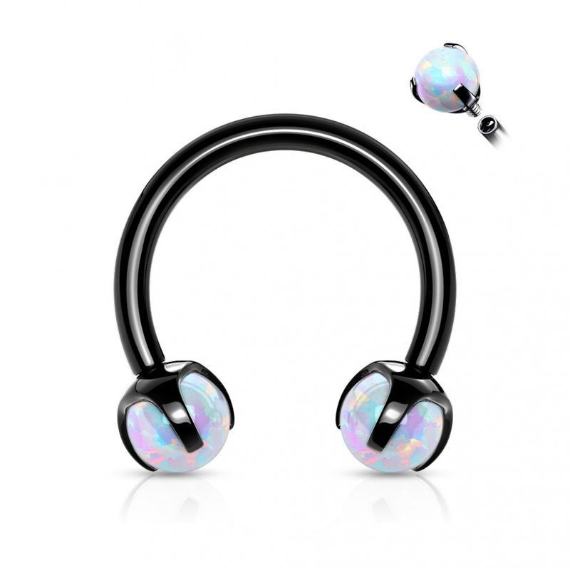 Claw Set Opal Circular Barbell Black