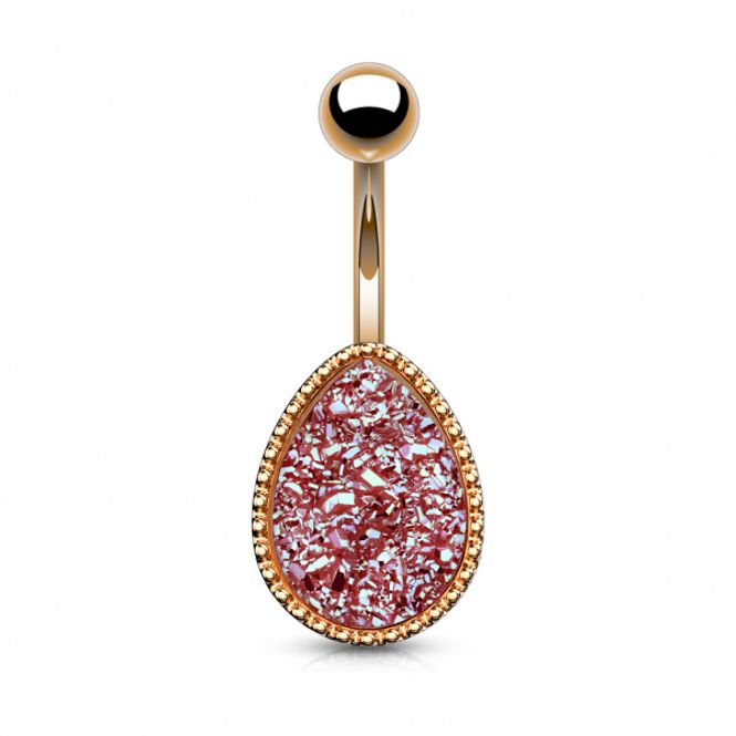 Main Image Druzy Stone Tear Drop Belly ...