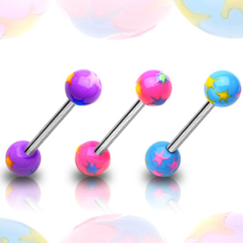 Multi Star Acrylic Barbell