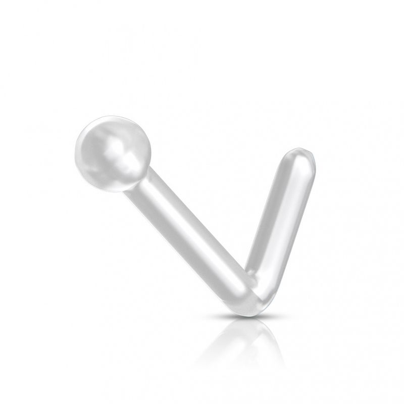 Acrylic Nose Stud L Bend Retainer Clear