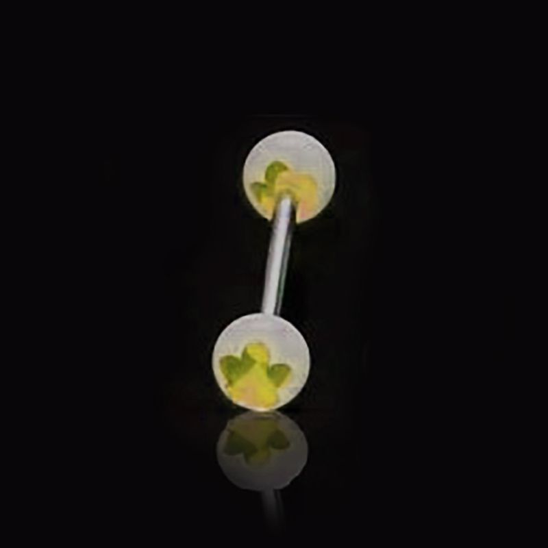 Acrylic Barbell Flower Yellow