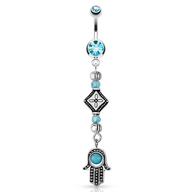 Main Image Hamsa Dangle Belly Ring