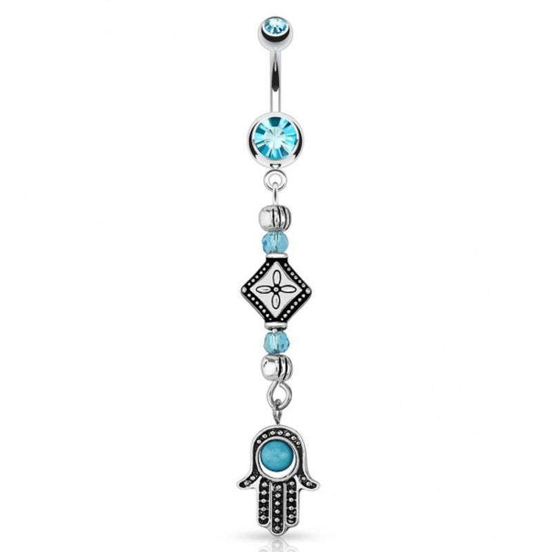 Hamsa Dangle Belly Ring