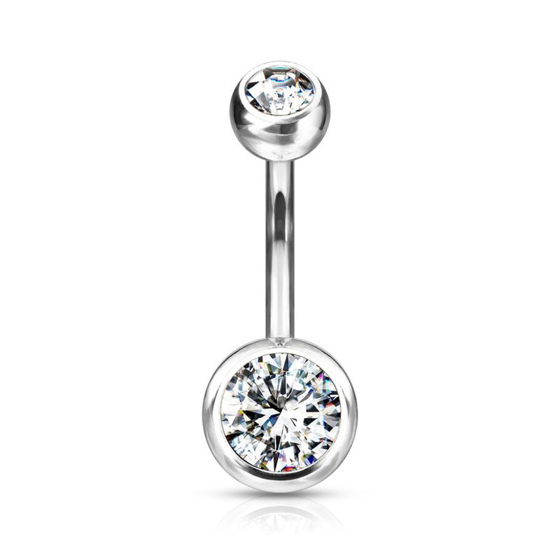 Petite Titanium Belly Ring Clear