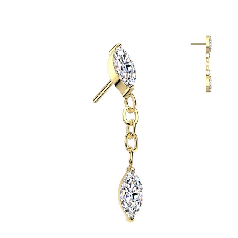 Danielle Dangle Chain Push-fit Gold Clear