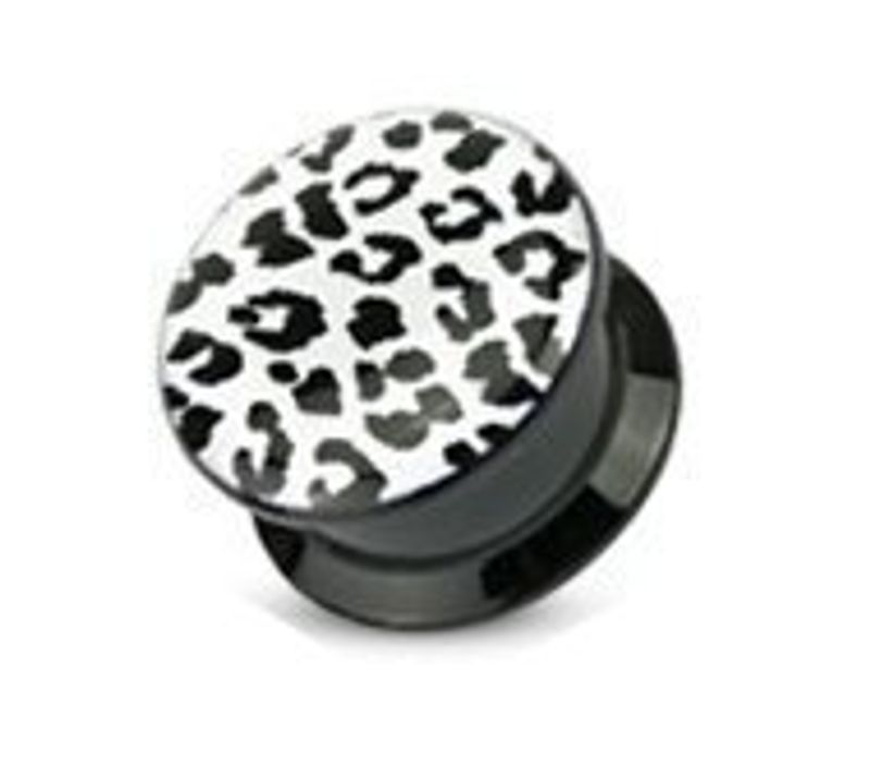 Leopard White Akryl Plug 10mm