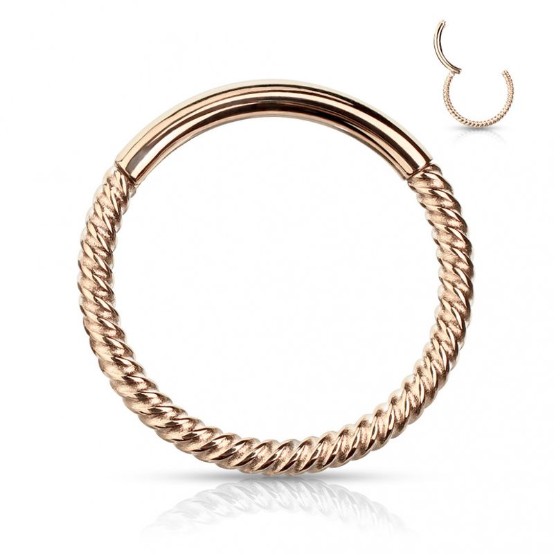 Braided Hinged Ring Rose Gold