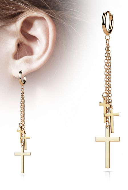 Hovedbillede 3 Cross Dangle Hoop Earring ...