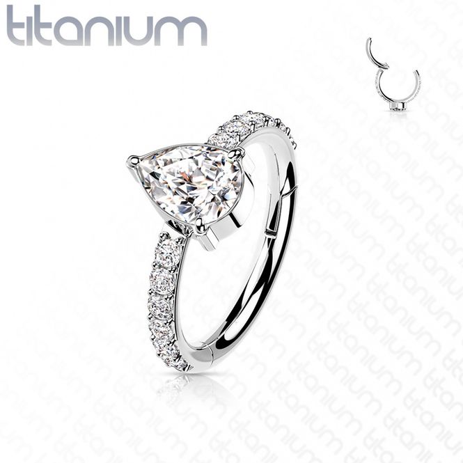 Hovedbilde Teardrop Hinged Ring Clear