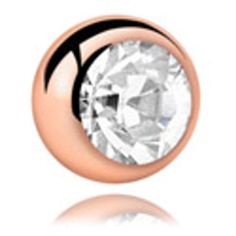 1,2mm Jeweled Ball Rose Gold Clear 