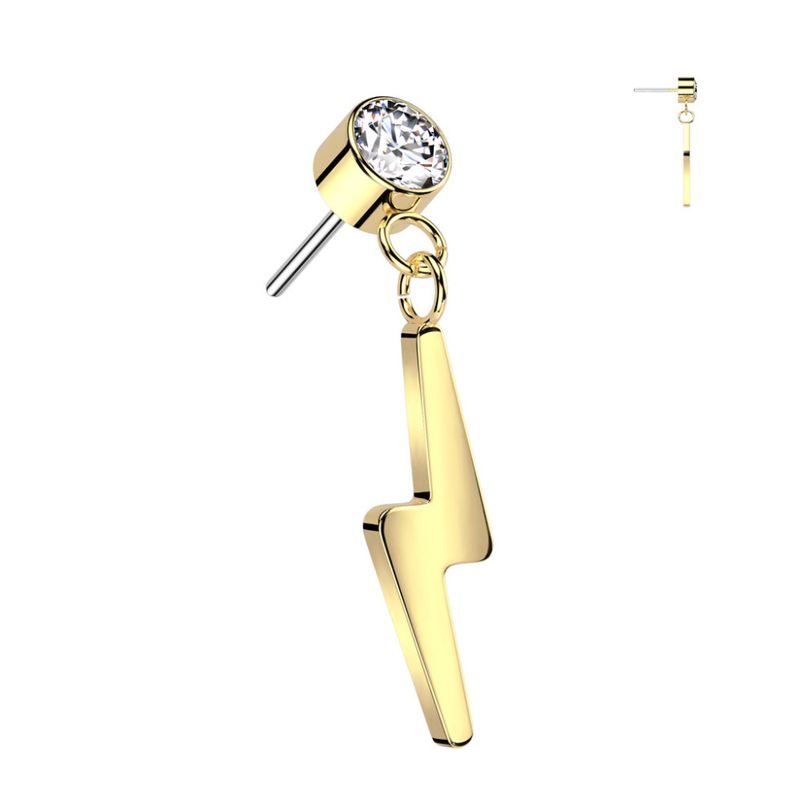 Bolt Dangle Push-fit Gold Clear