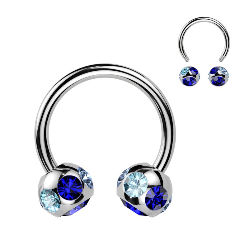 Multi Candy Circular Barbell Blue