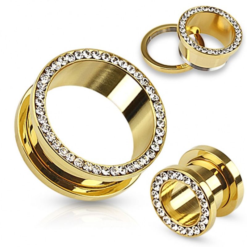 Gem Scew-fit Crystal Gold