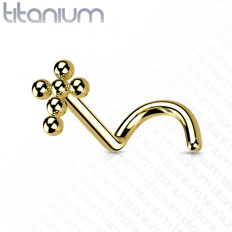 Nose Screw Cross Gold