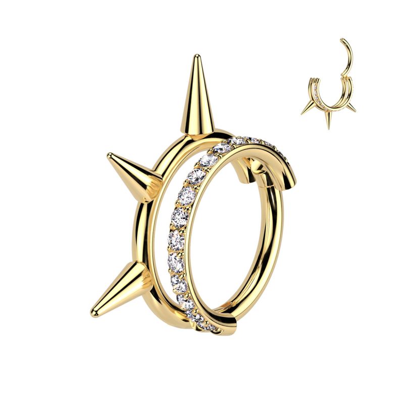 Billy Glam Hinged Ring Gold Clear