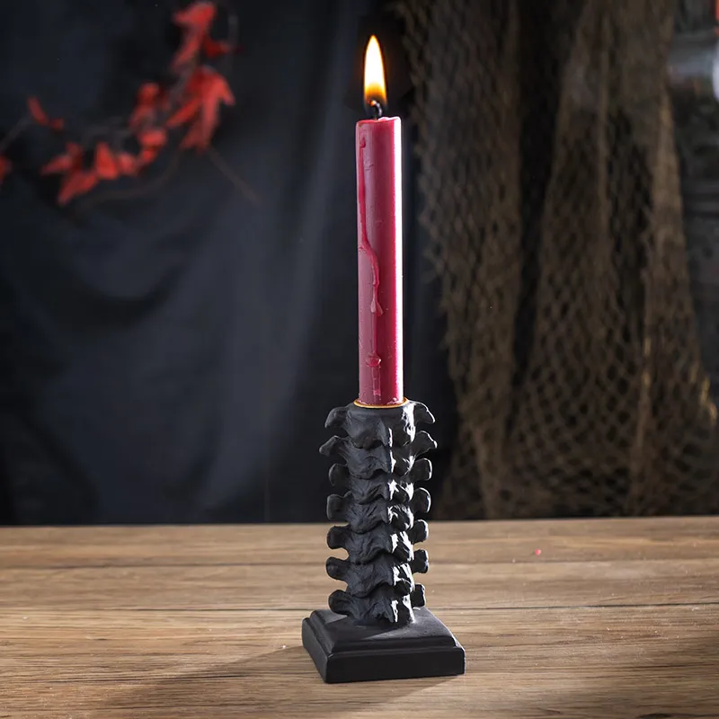 Skull Gothic Vertebrae Candleholder