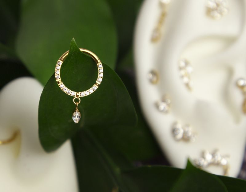 Danielle Dangle Front Facing Ring Clear
