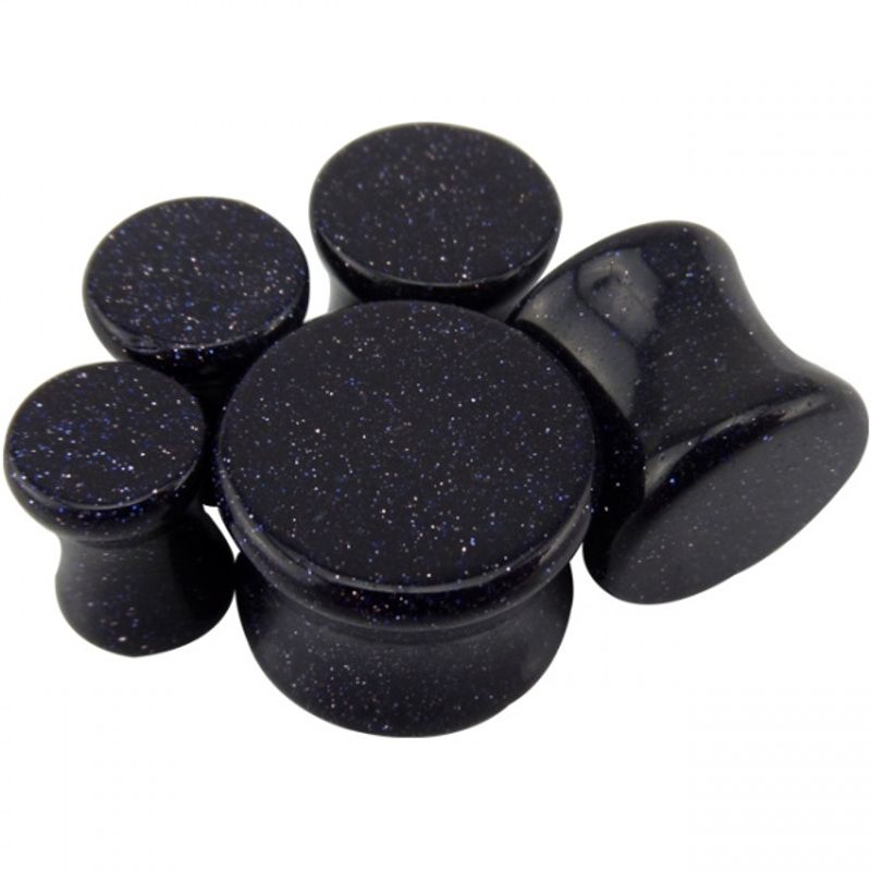 Stone Glitter Stone Plug Blue 16mm