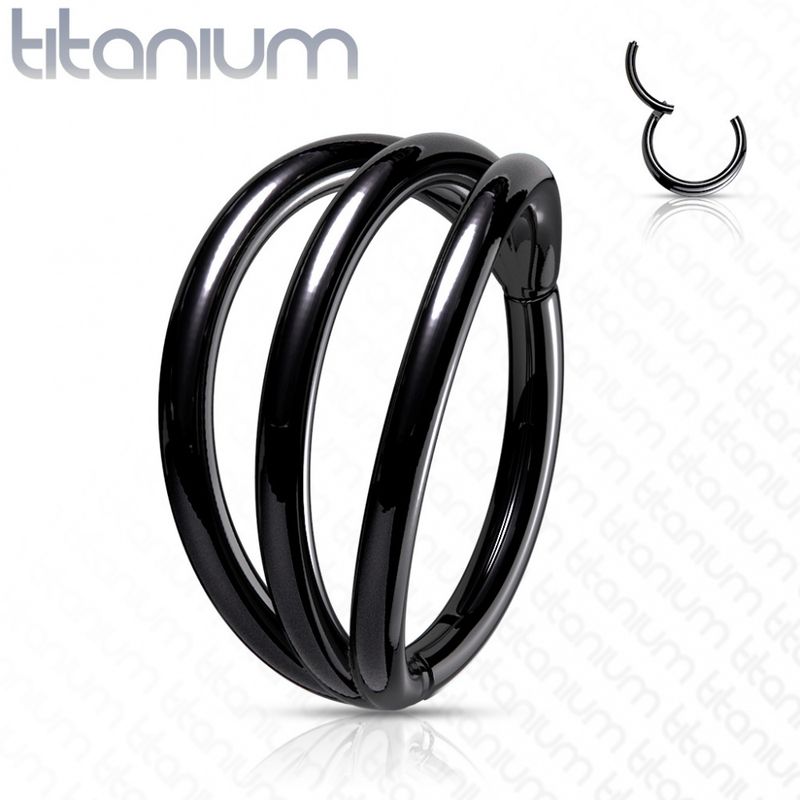 Pan Triple Hinged Ring Black