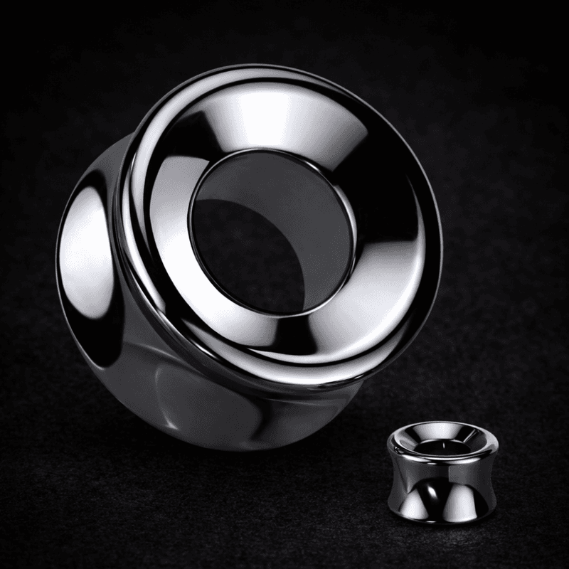 Hematite Double Flare Saddle Tunnel