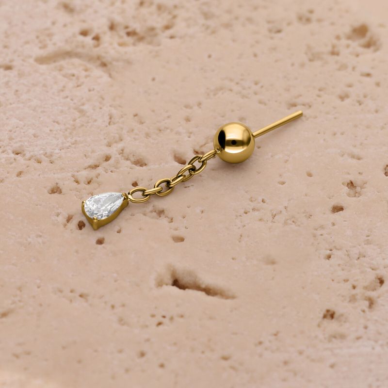 Multi Push-fit Chain With Teardrop Gold