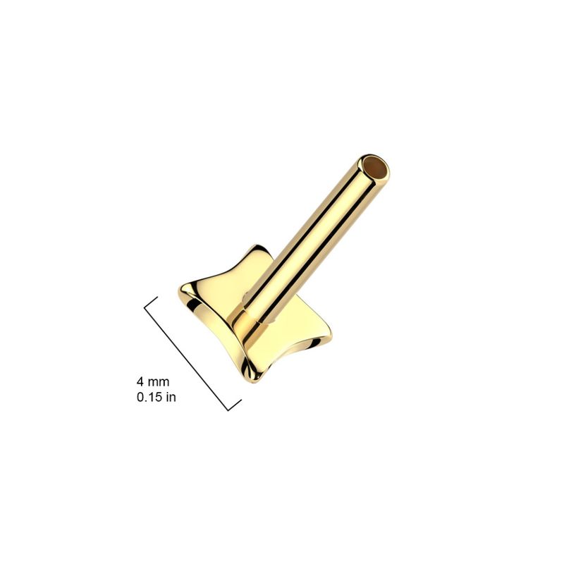 Push-fit Threadless Diamond Labret Gold