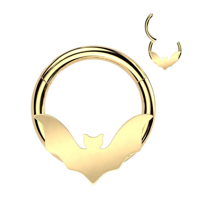 Bat Hinged Ring Gold