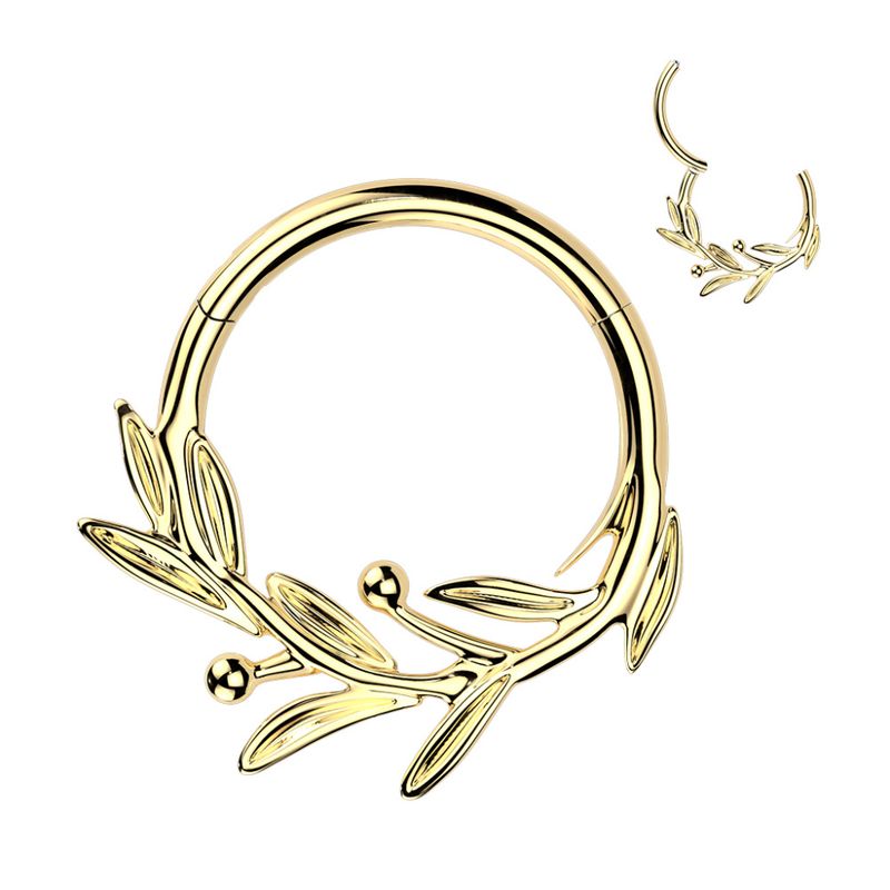 Olive Branch Hinged Ring Gold