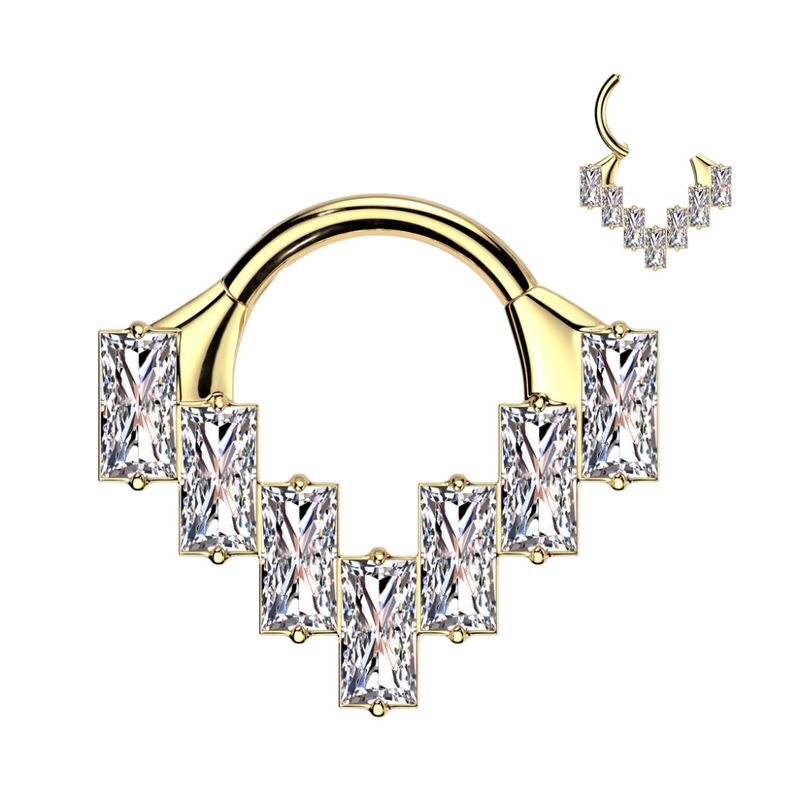 Zoie Hinged Ring Gold Clear