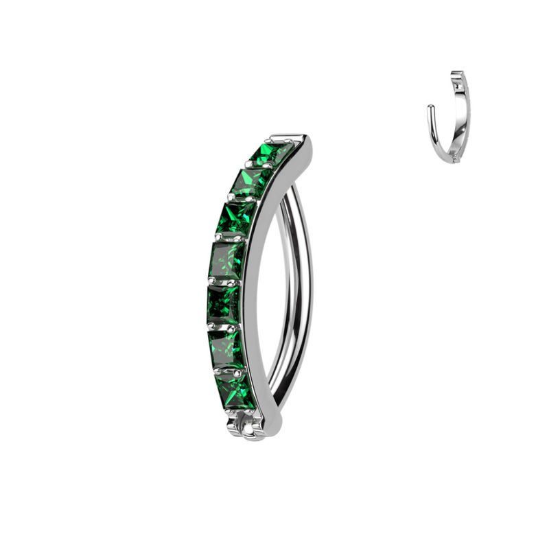 Sylvia Lynx Hinged Ring Green