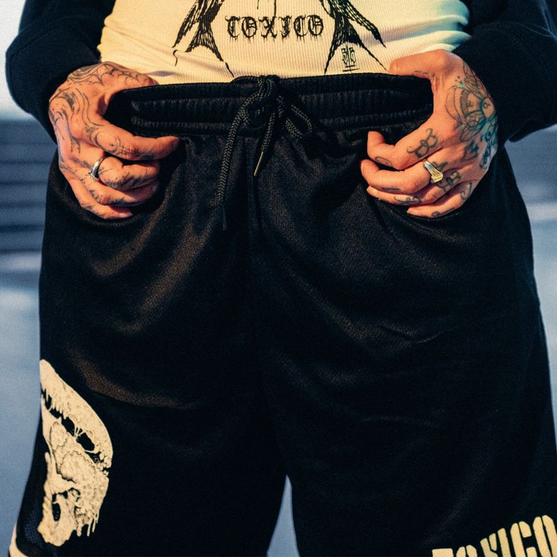Wasteland Skull Mesh Shorts