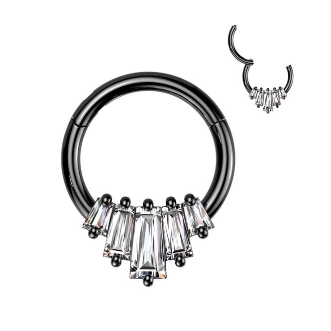 Hovedbilde Emia Hinged Ring Black Clear
