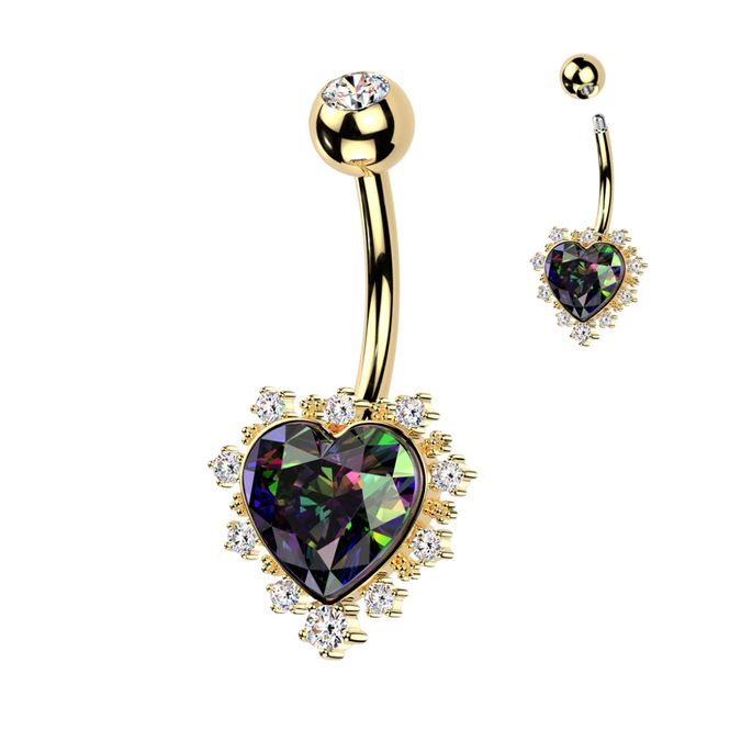 Hovedbilde Royal Heart Belly Ring Gold
