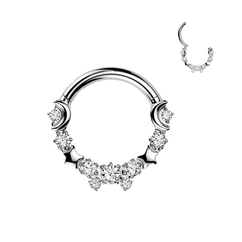 Lunas Crystal Hinged Ring Clear