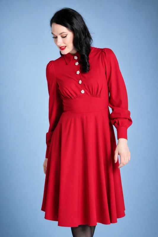 Mia Dress Retro Red