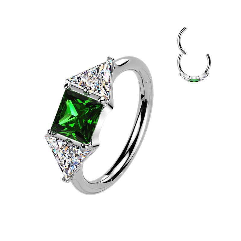Evelyn Hinged Ring Emerald Green