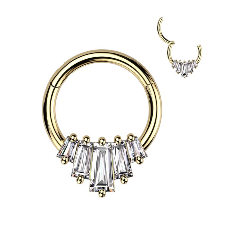 Emia Hinged Ring Gold Clear