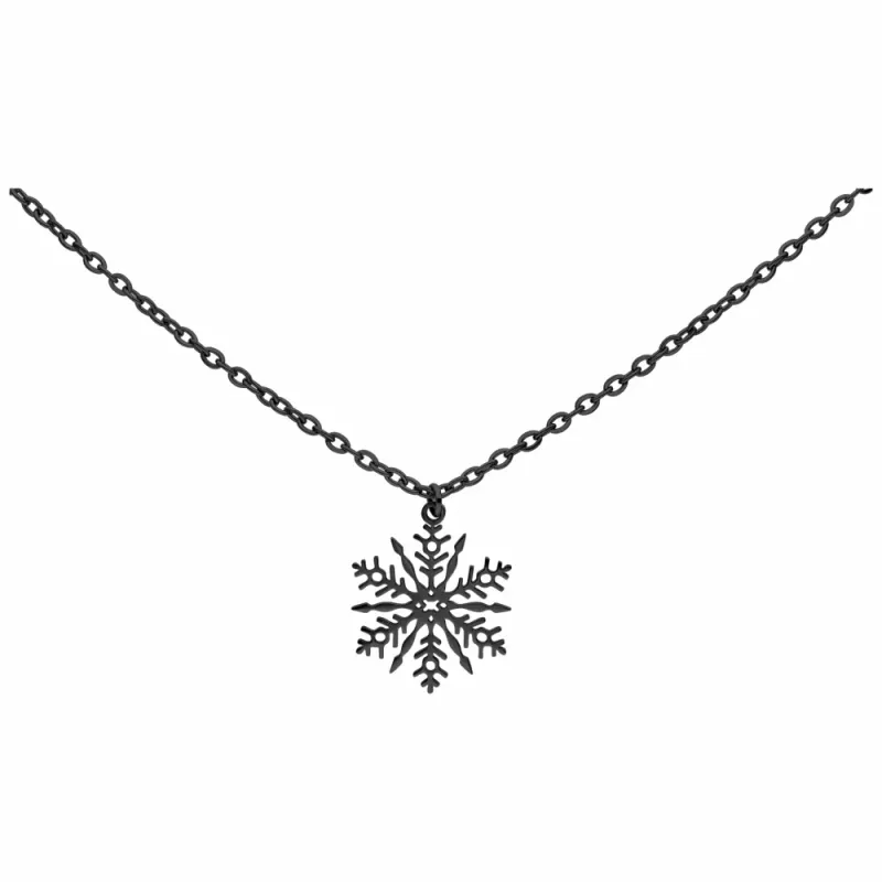 Little Snowflake Necklace Black