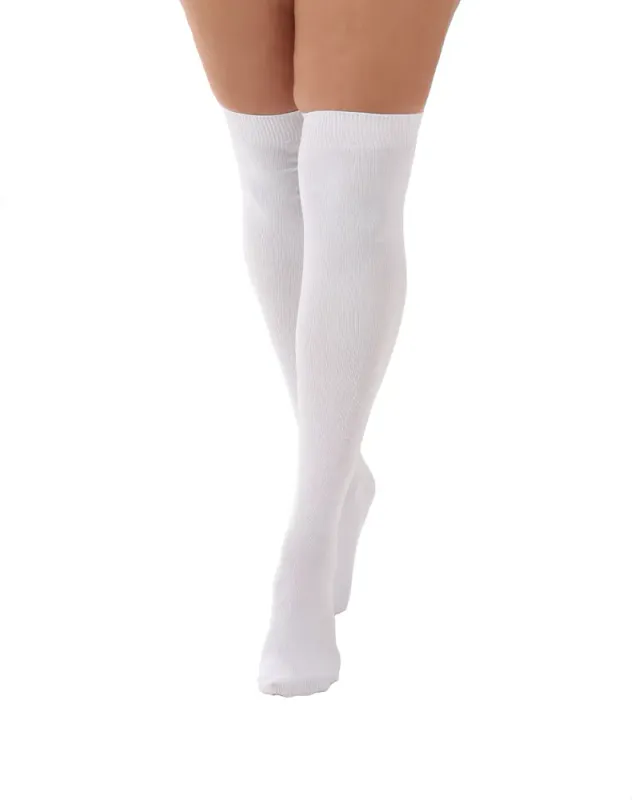 Over Knee Striped White